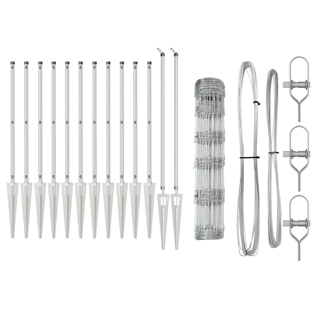 Wildzaun Silber 50 x 0,8 m Verzinkter Stahl